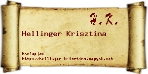Hellinger Krisztina névjegykártya